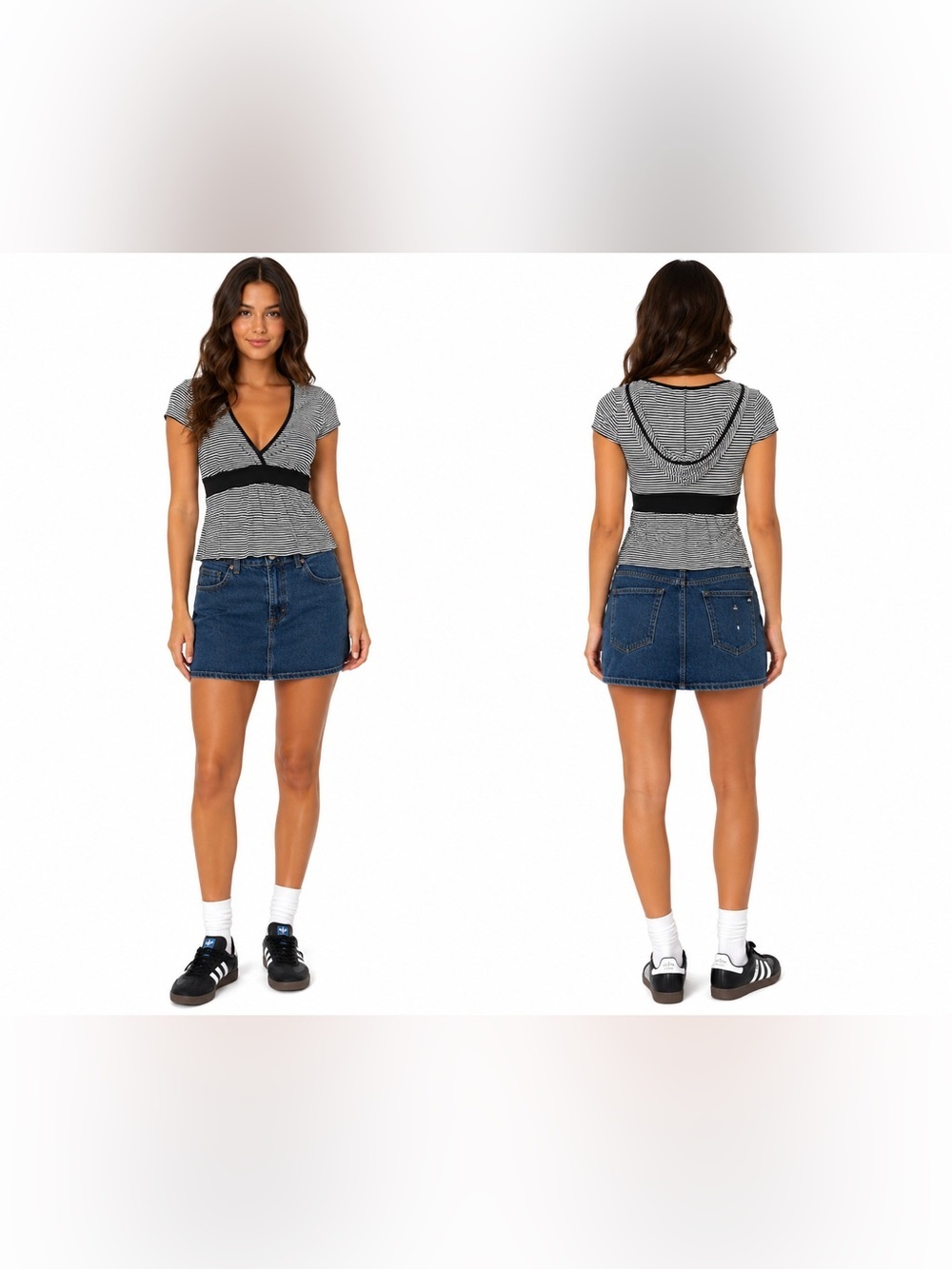 VSCO girl y2k pop supermodel punk rock academia western boho baddie denim skirt